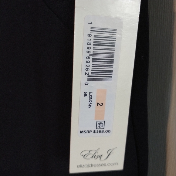 Eliza J Black Sheath Dress with Rhinestone Fringe 2 - Picture 9 of 15